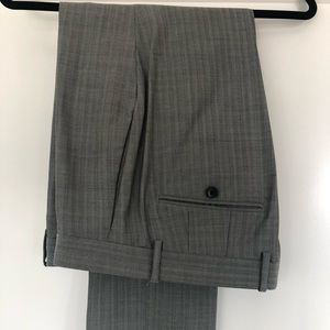 Theory Grey subtle stripe wool dress pants